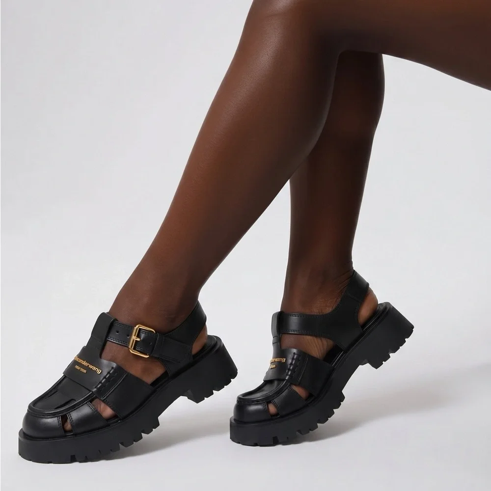 New Authentic Alexander Wang Carter Platform Fisherman Sandal (Women)